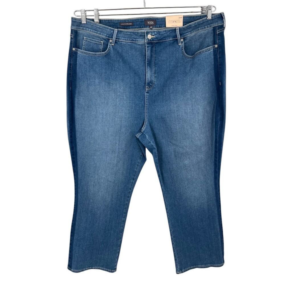 NYDJ Jeans Marilyn Straight ankle denim blue plus size 28W NEW - Picture 2 of 10